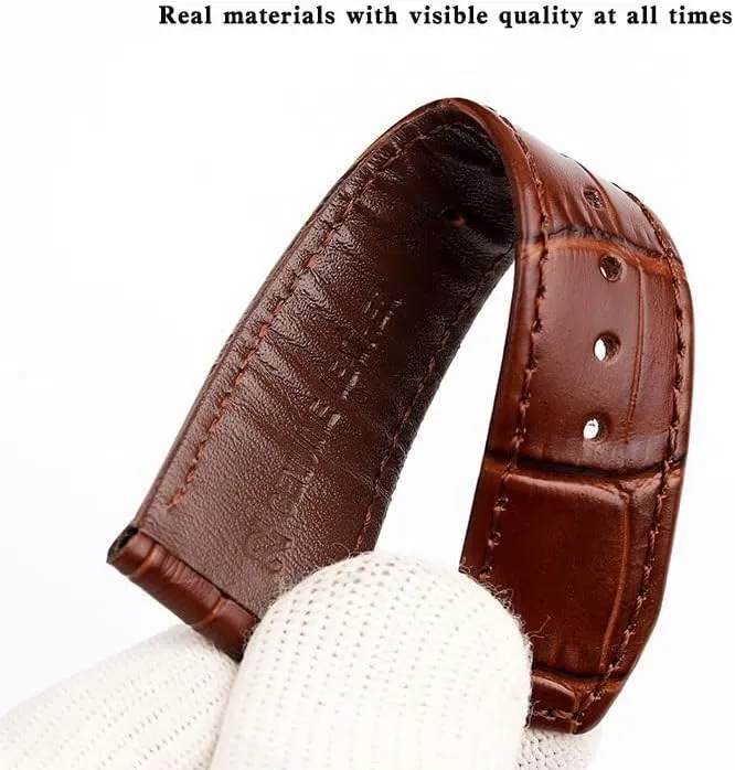 Leather Watchband For Maurice Lacroix MP6528 Pontos PT6158 Cowhide Strap With Foding Buckle