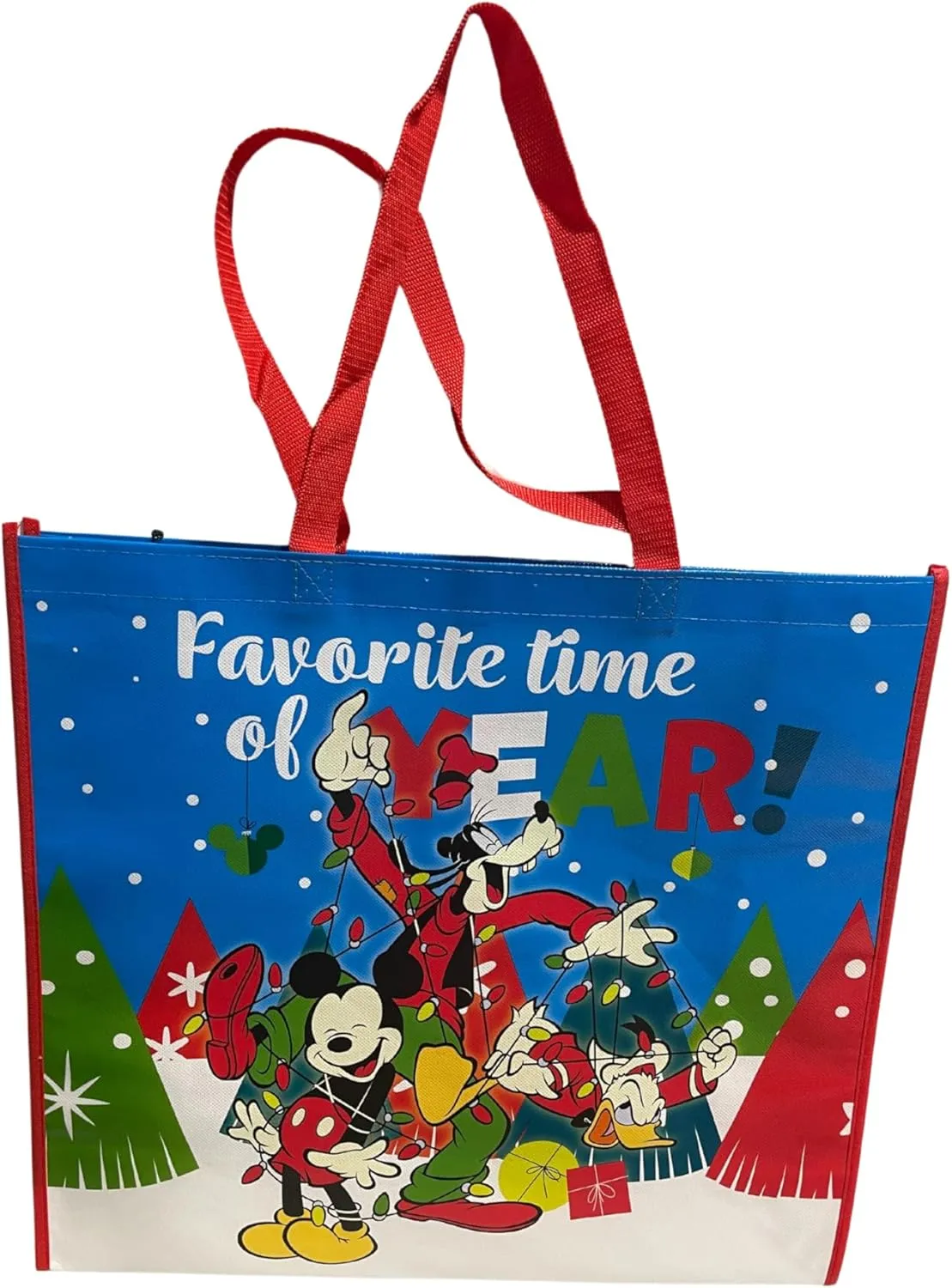 Legacy Licensing Partners Disney's Mickey Mouse and Friends Christmas Collectable Giant Extra Large 26" inch Reusable Tote Bag
