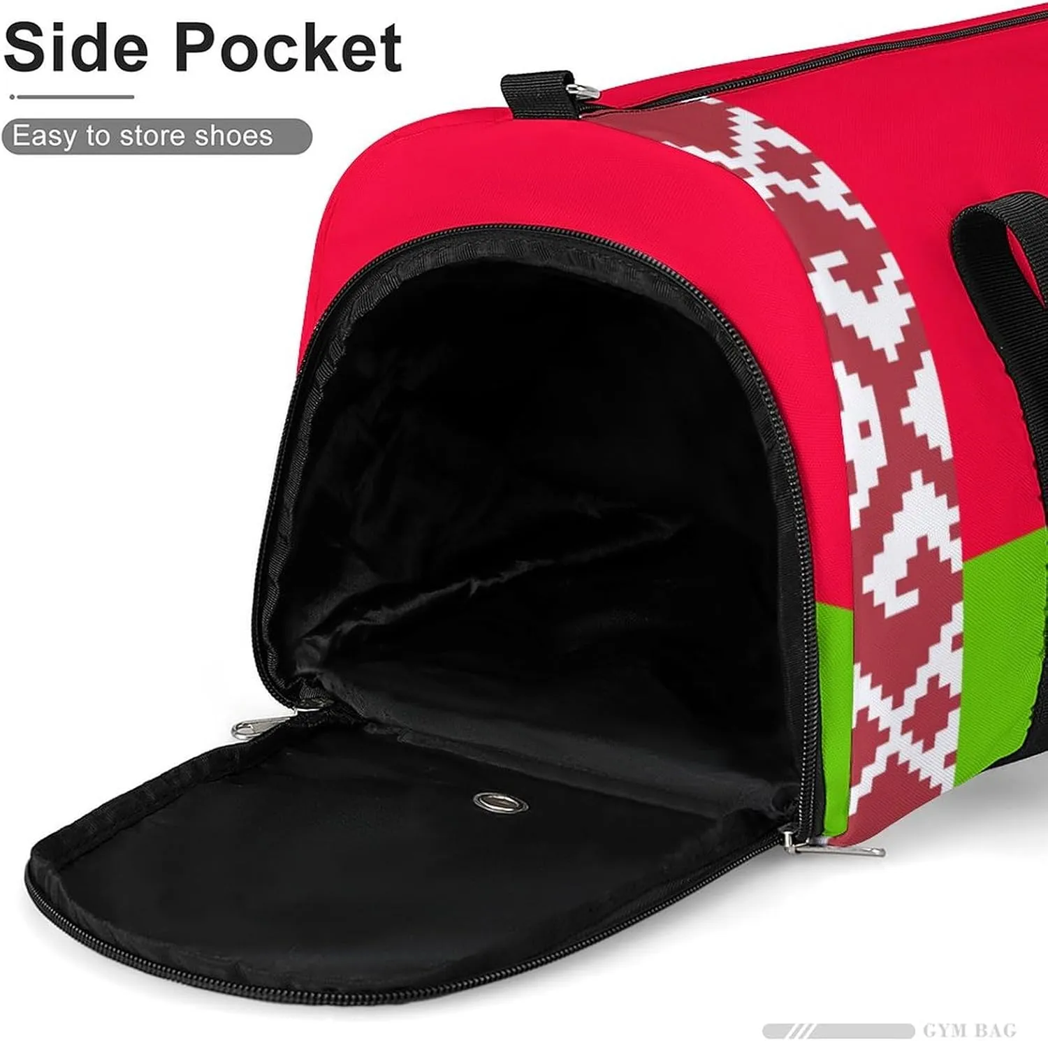 Lightweight Belarus Flag Duffel Bag for Women Men with Shoe Compartment and Wet Pocket