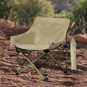 Lightweight Folding Chair Camping Stool Chair Collapsible Beach Chair Folding Camping Chair for Backpacking Fishing Beach (Yellow)