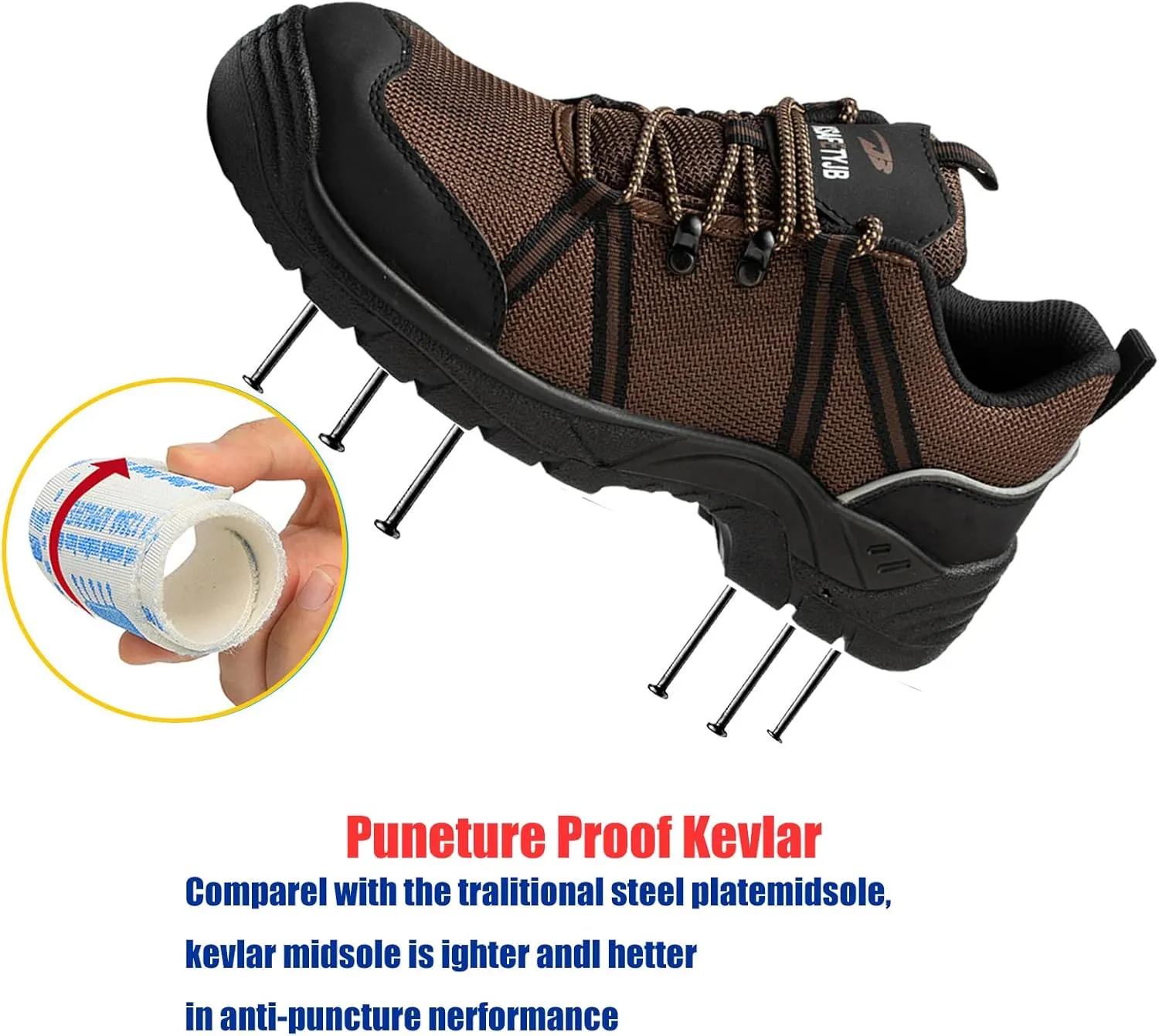 Lightweight Work Safety Sneakers,Work Shoes Provides a Comfortable, Breathable, Long-Term Foot Experience with Flying Woven Upper Material,