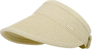 Livingston Sun Visors for Women Black Sun Hat Wide Brim Beach Hat UV Protection Straw Hat
