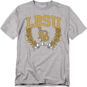 LOGOVISION California State University Long Beach Laurels Dark Unisex Adult T Shirt, Athletic Heather, Large