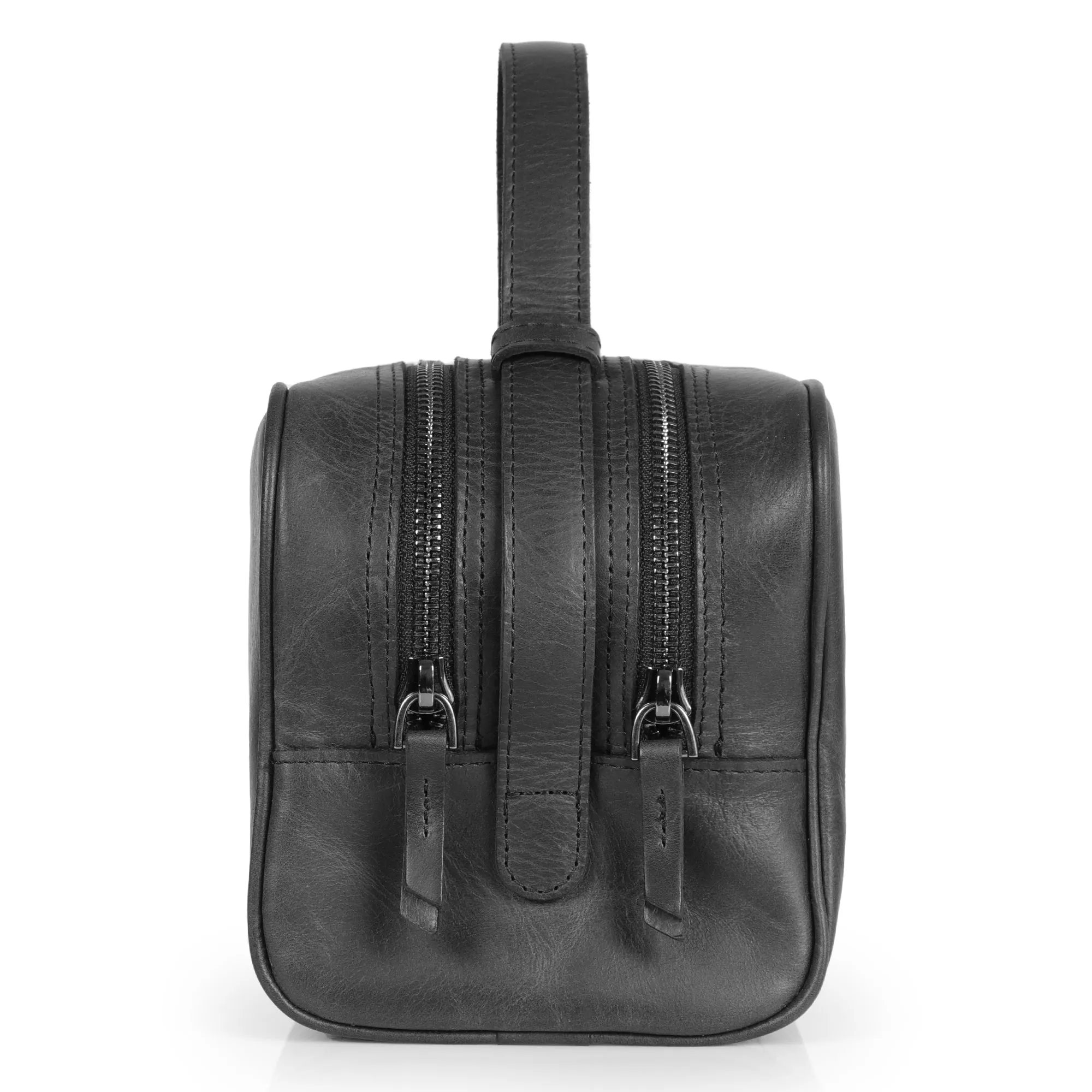 Londo Hand Crafted Top Grain Leather Toiletry Bag, Personalized Makeup Bag, Durable Cosmetic Bag Custom Makeup Organizer, Two Compartment