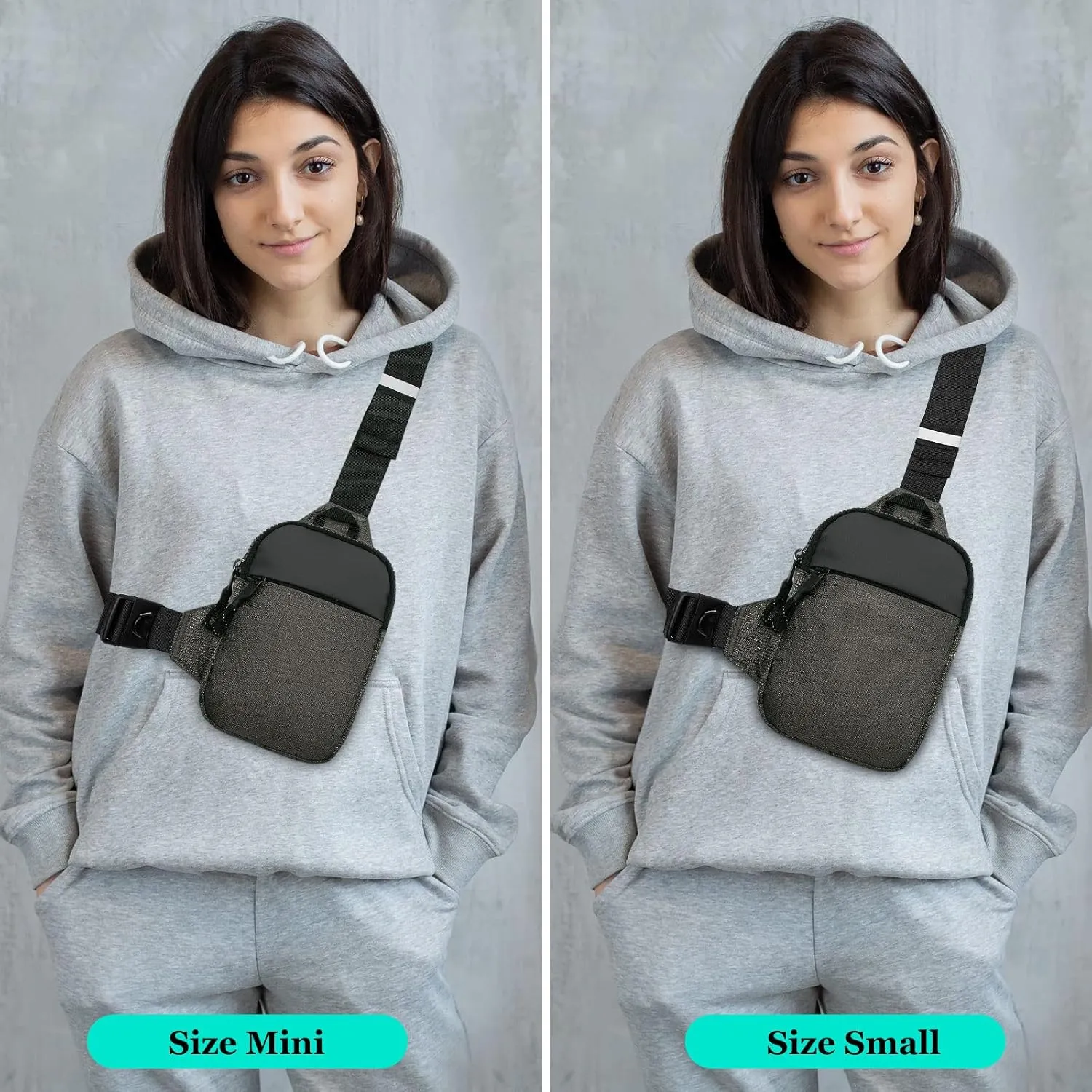 Long Keeper Mini Sling Bag - Men Women Small Waterproof Crossbody Bag Casual Phone Chest Bag for Travelling Hiking