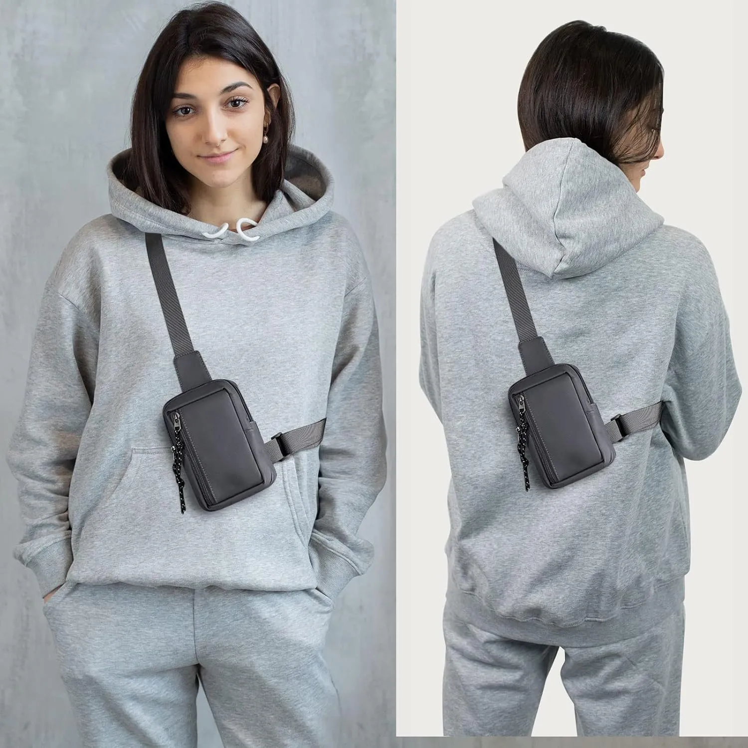 Long Keeper Mini Sling Bag - Men Women Small Waterproof Crossbody Bag Casual Phone Chest Bag for Travelling Hiking