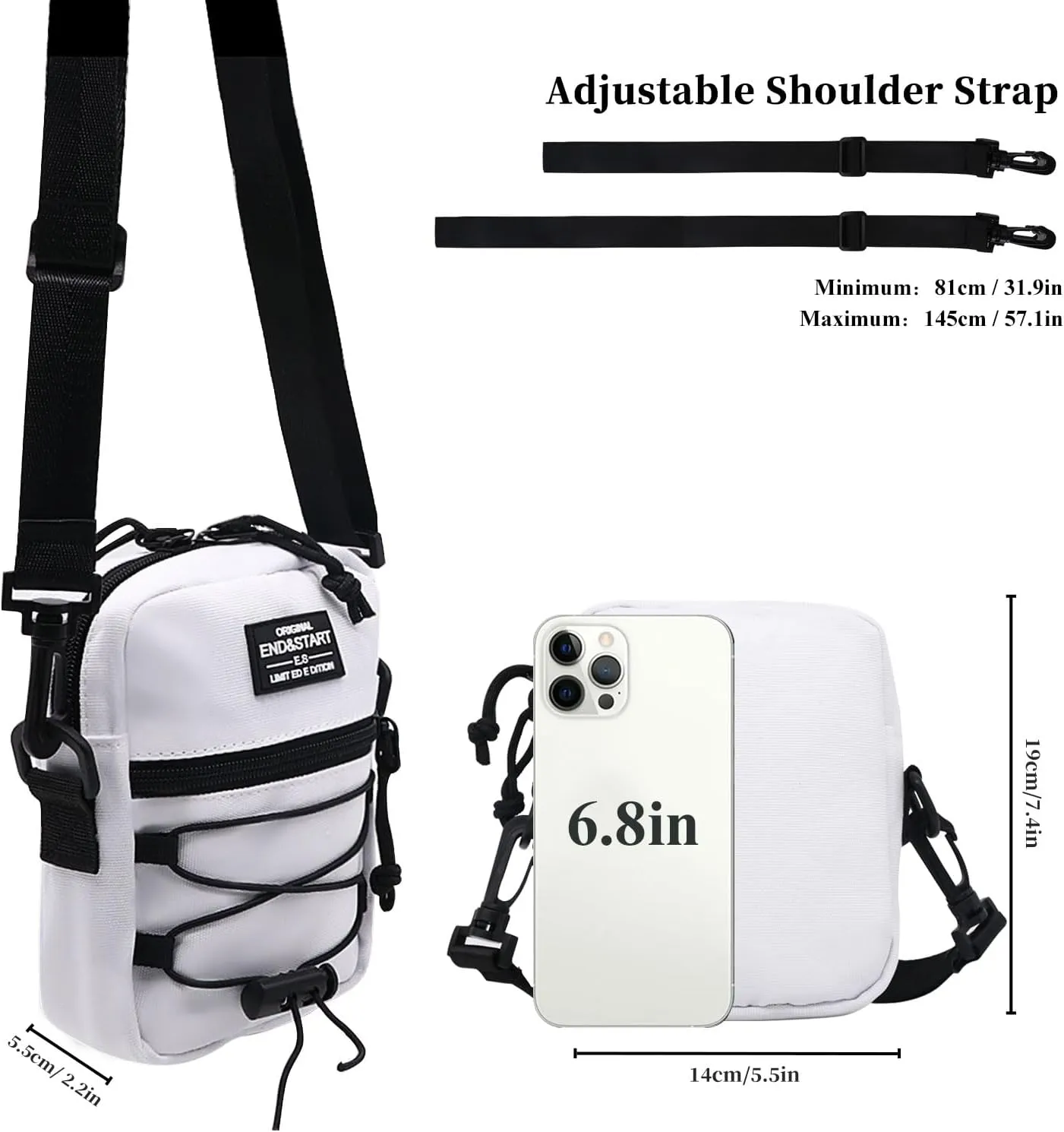 Long Keeper Small Crossbody Bag - Women Men Sport Nylon Shoulder Bag Waterproof Travel Running Casual Work Messenger Bag
