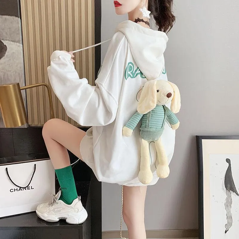 Loose Mid-length Student Western Style Top Female