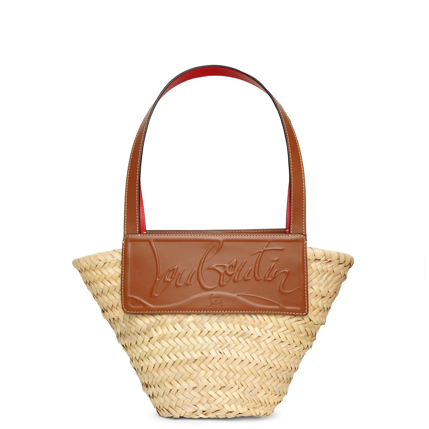 Loubi Shore small nude 5 leather beach tote