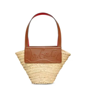 Loubi Shore small nude 5 leather beach tote