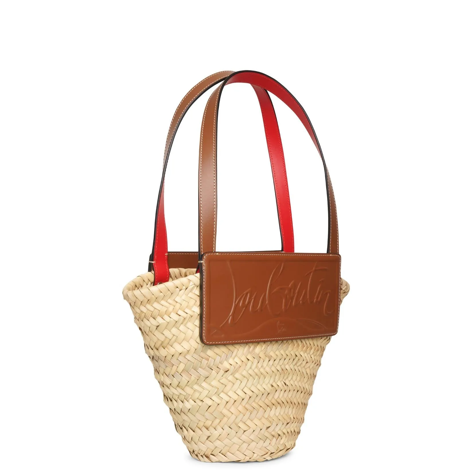 Loubi Shore small nude 5 leather beach tote