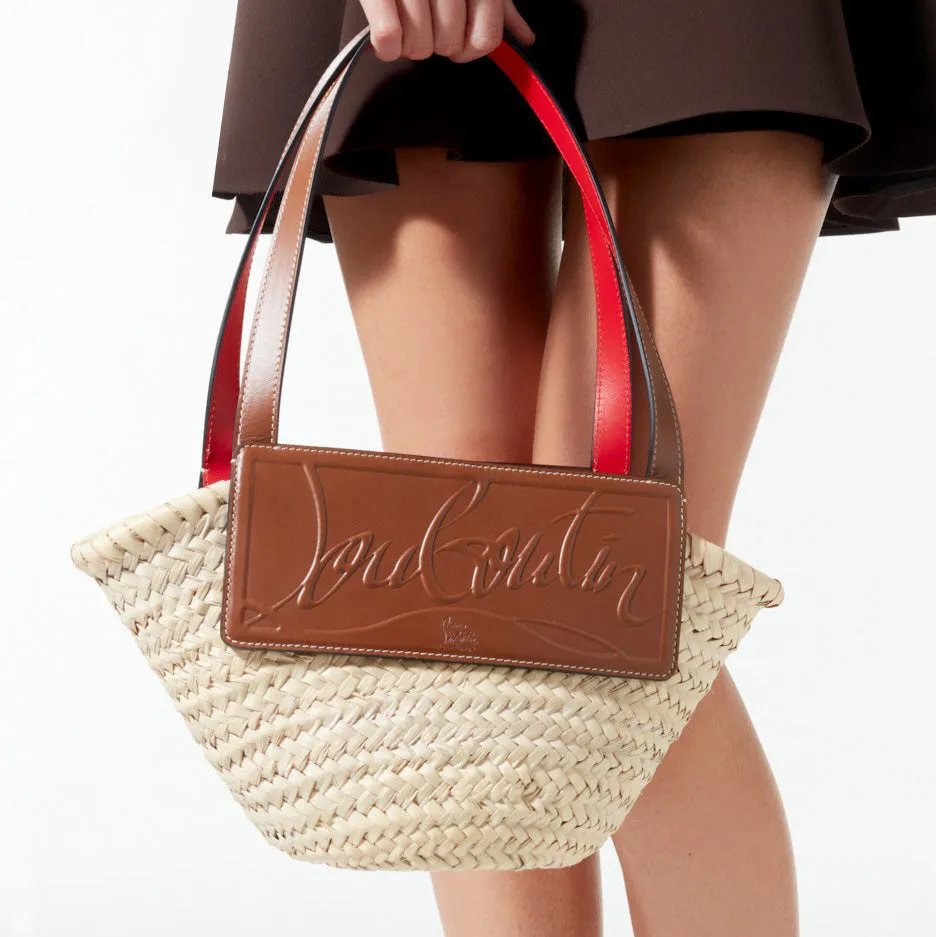 Loubi Shore small nude 5 leather beach tote