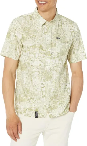 LRG Men's Lifted Research Group Short Sleeve Woven Button Up Shirt