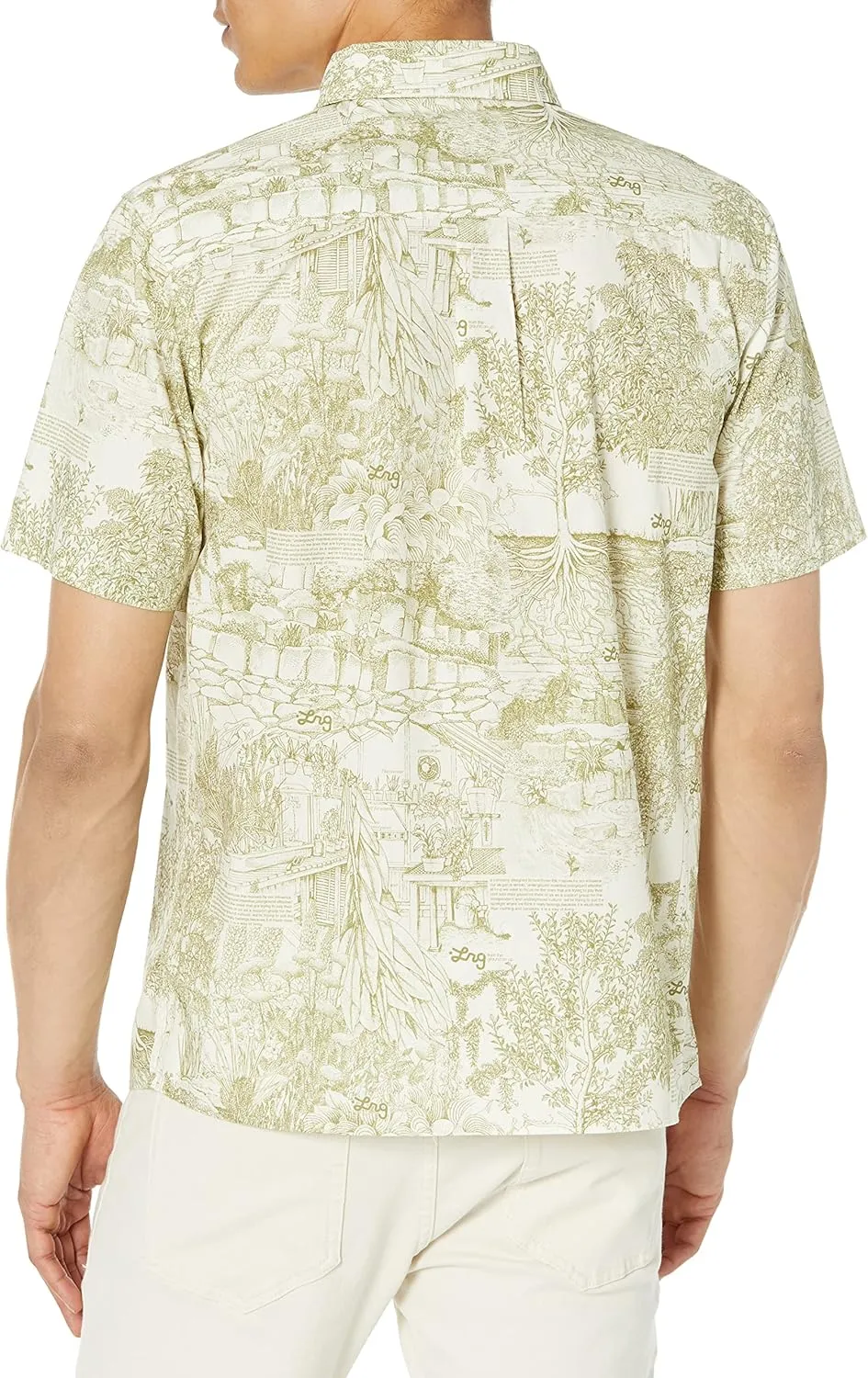 LRG Men's Lifted Research Group Short Sleeve Woven Button Up Shirt