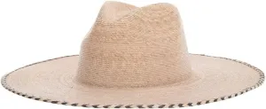L*Space Dean Hat for Women, Wide-Brimmed Hat for Summer, Sun Protection, Vacation, Contrast Weaved Edge, 100% Palm