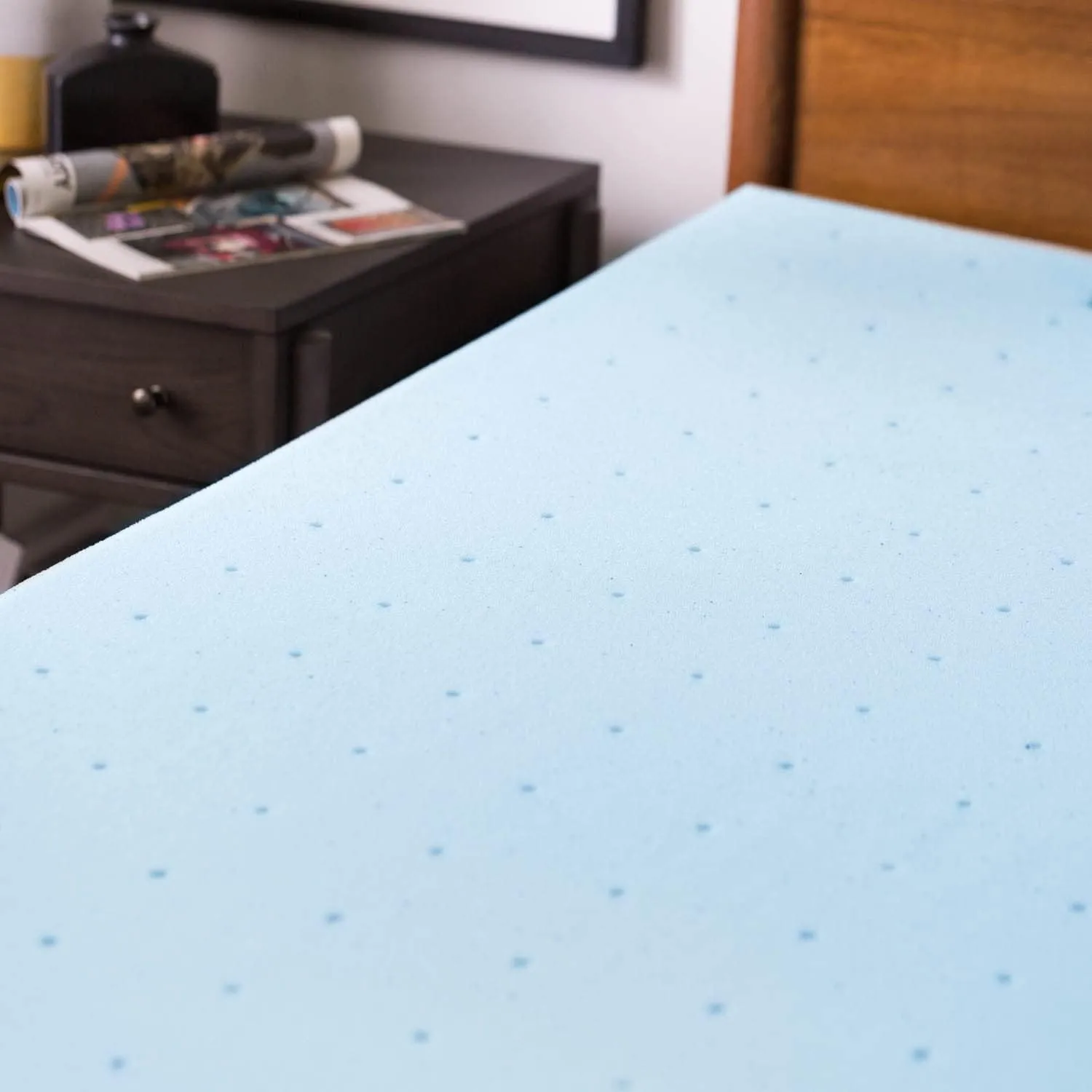Lucid 3 Inch Mattress Topper Queen - Gel Infused Memory Foam – Memory Foam Mattress Topper Queen – Ventilated Design – CertiPur Certified