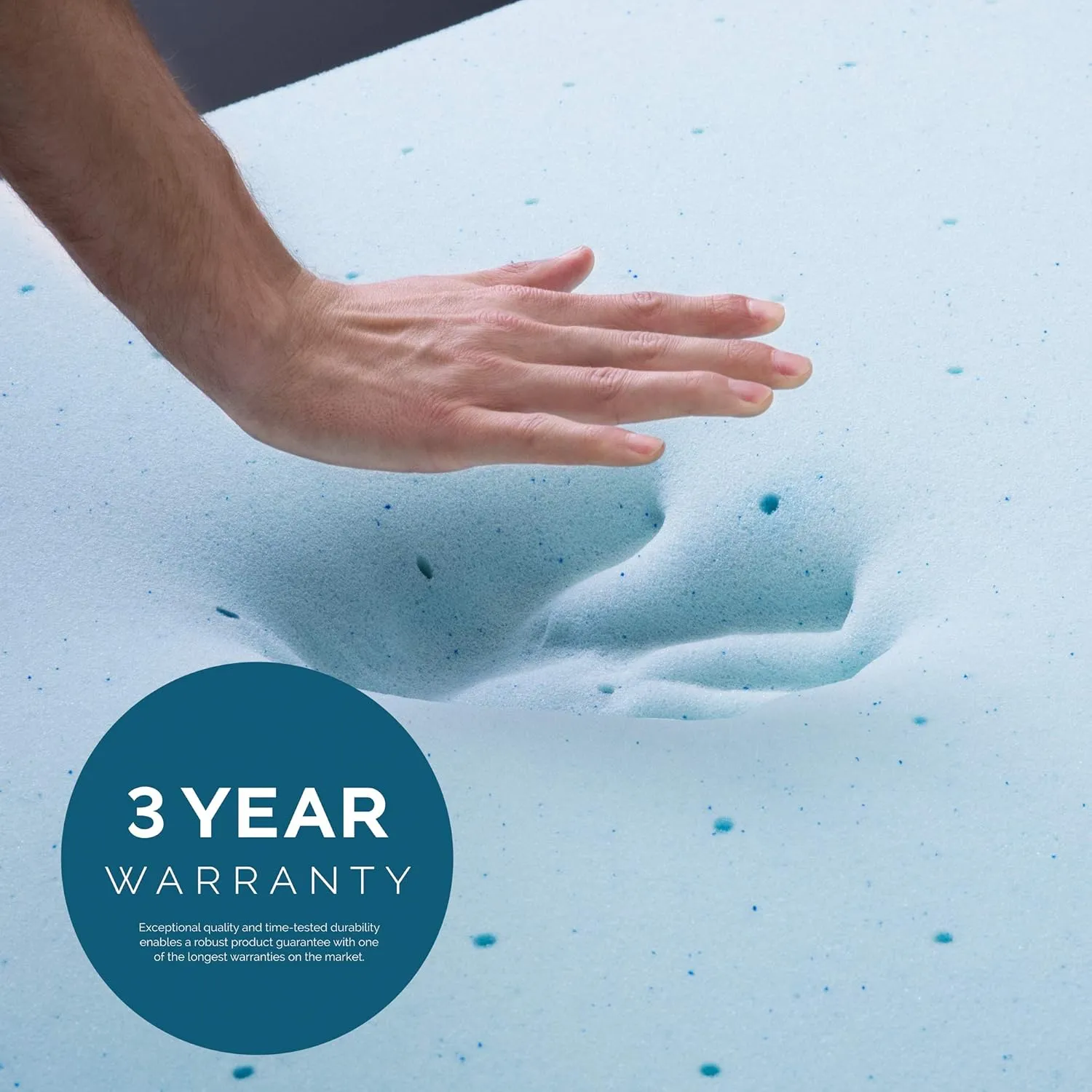 Lucid 3 Inch Mattress Topper Queen - Gel Infused Memory Foam – Memory Foam Mattress Topper Queen – Ventilated Design – CertiPur Certified