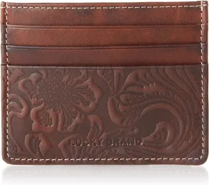 Lucky Brand Men's Slim Wallet Case | Id Window | Card Slot | Minimalist Design | Lightweight | Leather