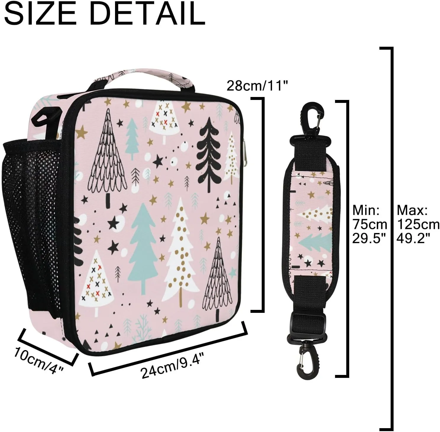 Lunch Box Lunch Bag with Adjustable Shoulder Strap Tote Natural Pattern with Corals and Algae Insulated Waterproof Outdoor Work Office Picnic for Women Men