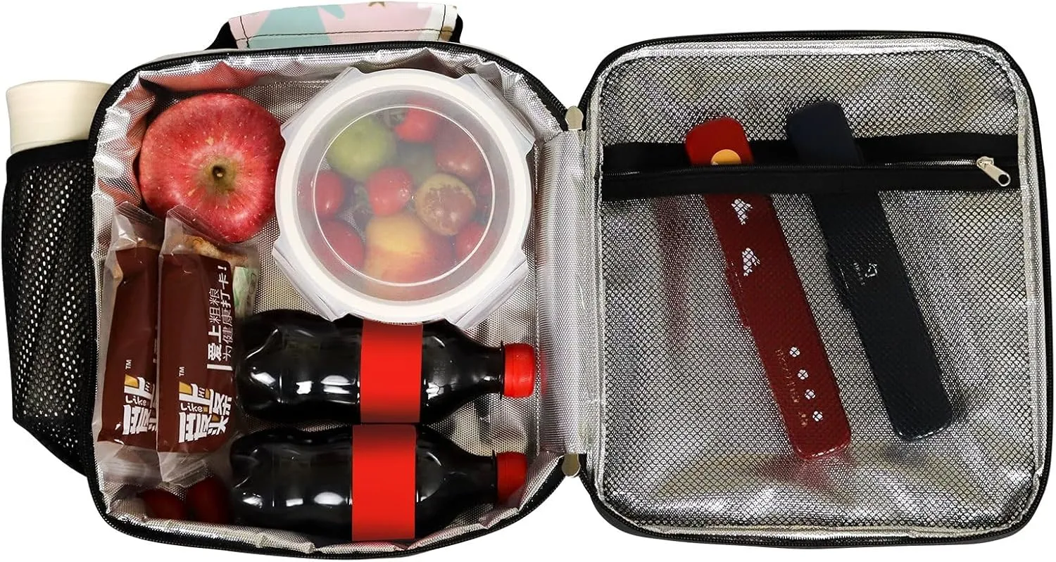 Lunch Box Lunch Bag with Adjustable Shoulder Strap Tote Natural Pattern with Corals and Algae Insulated Waterproof Outdoor Work Office Picnic for Women Men