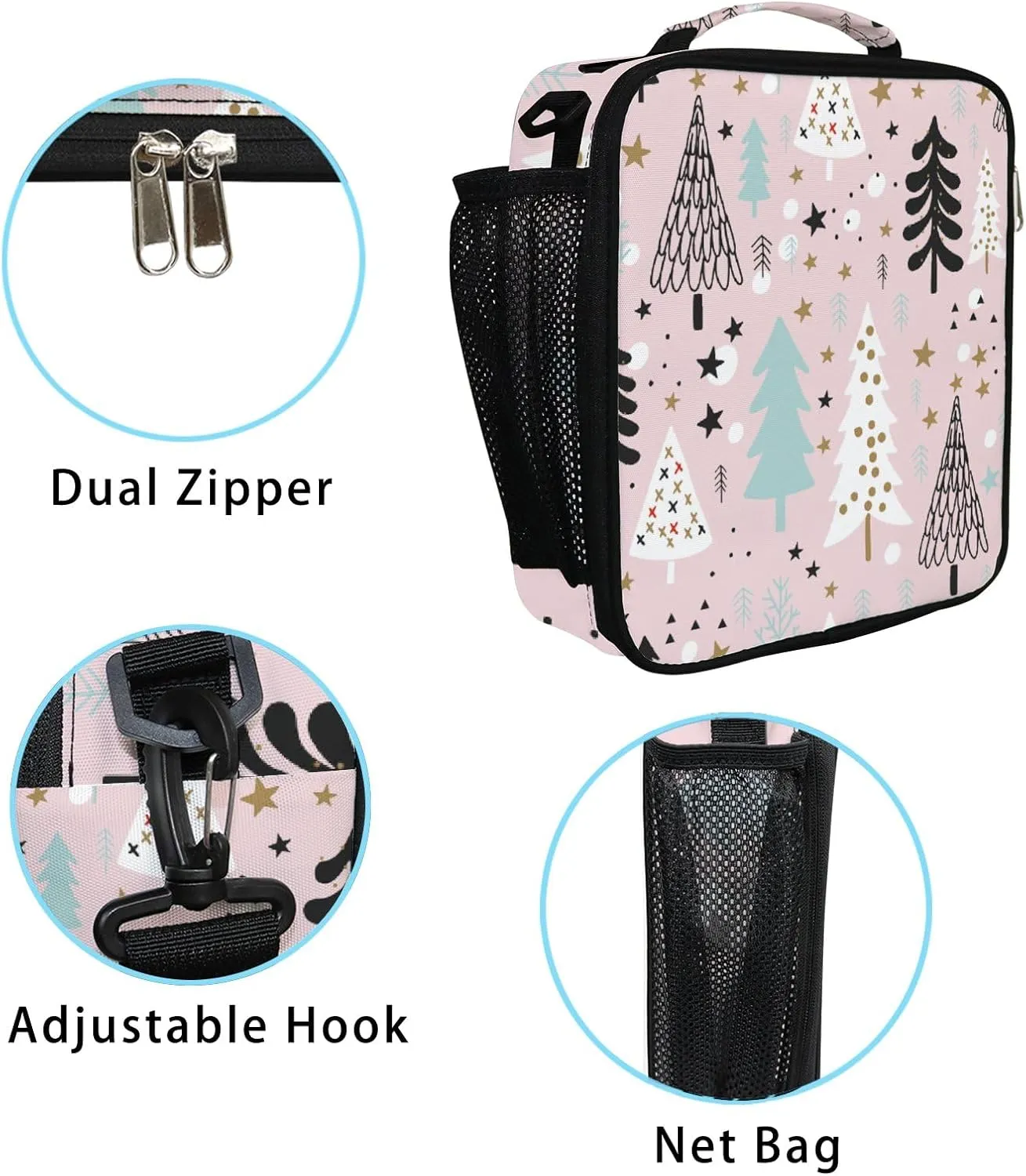 Lunch Box Lunch Bag with Adjustable Shoulder Strap Tote Natural Pattern with Corals and Algae Insulated Waterproof Outdoor Work Office Picnic for Women Men