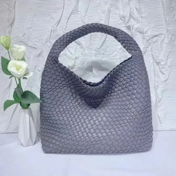 Luxury Leather Woven Tote Bag - Large Capacity Summer Beach Bag