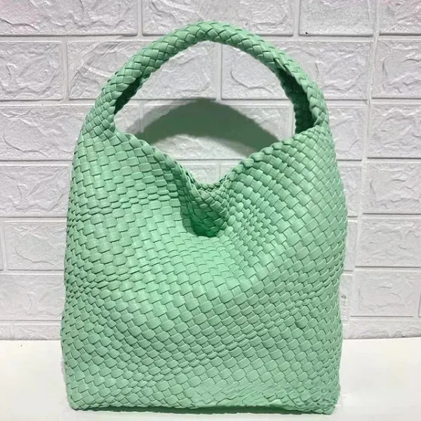 Luxury Leather Woven Tote Bag - Large Capacity Summer Beach Bag