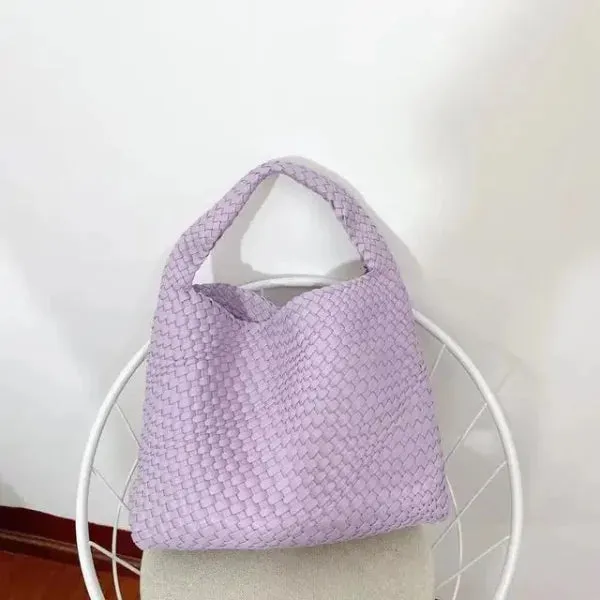 Luxury Leather Woven Tote Bag - Large Capacity Summer Beach Bag