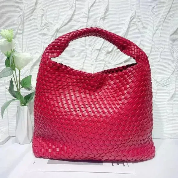 Luxury Leather Woven Tote Bag - Large Capacity Summer Beach Bag