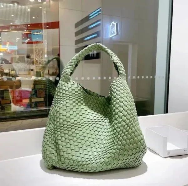 Luxury Leather Woven Tote Bag - Large Capacity Summer Beach Bag