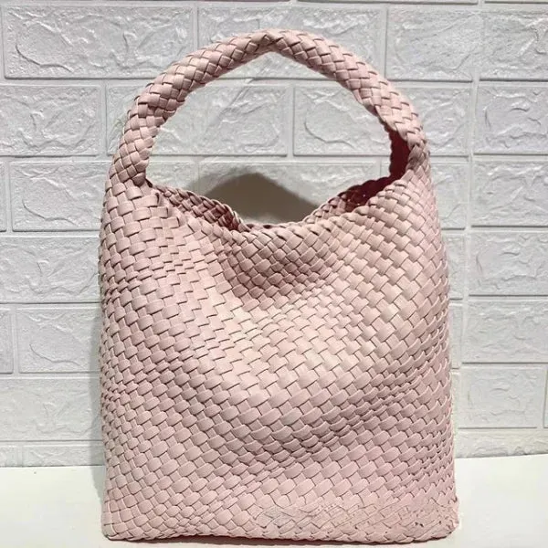 Luxury Leather Woven Tote Bag - Large Capacity Summer Beach Bag