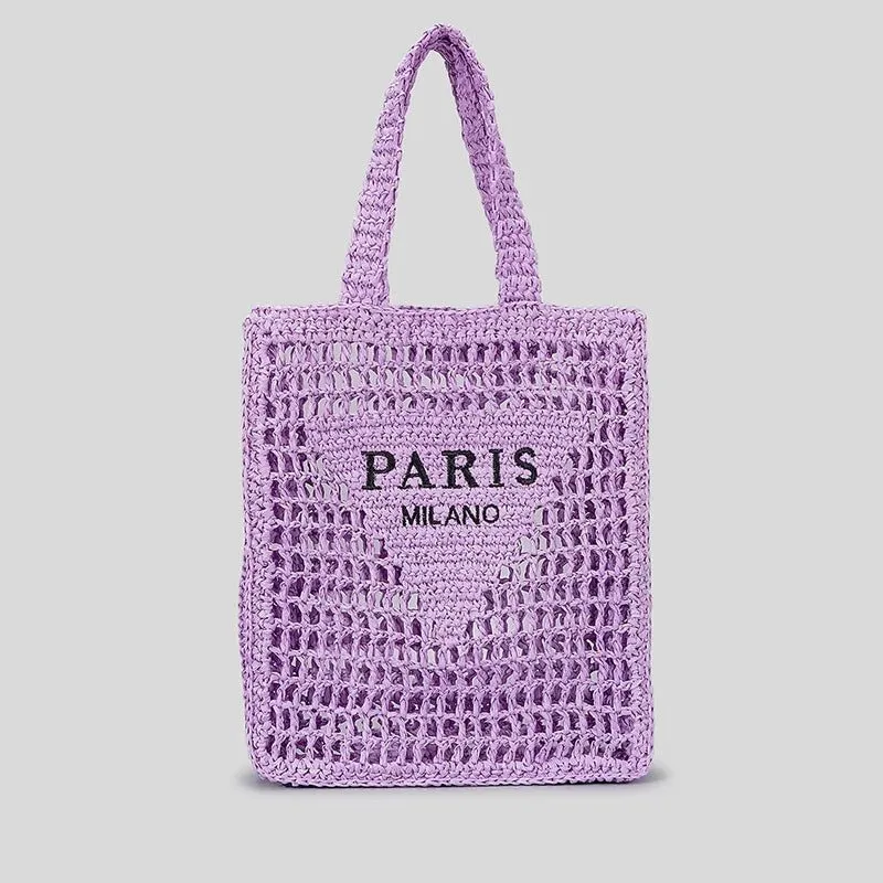 Luxury Straw Shoulder Bag for Beach Use