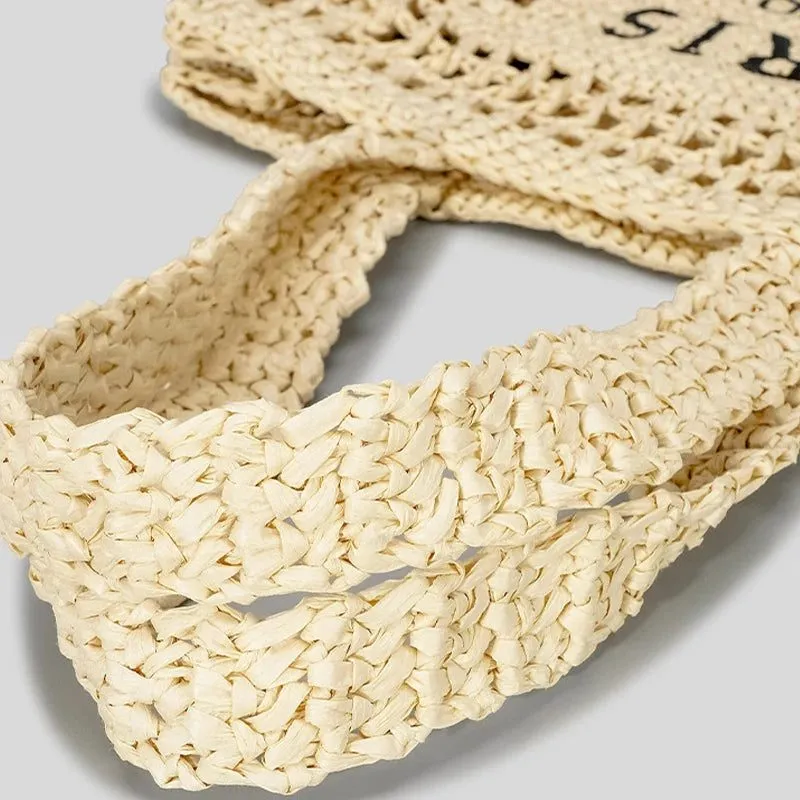 Luxury Straw Shoulder Bag for Beach Use