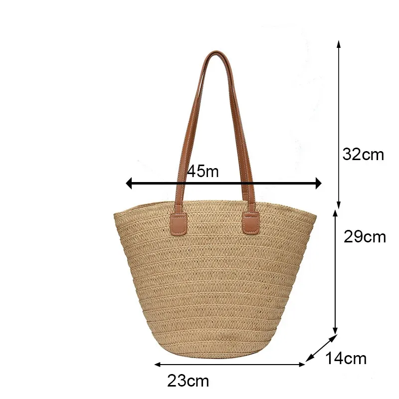 Luxury Straw Woven Tote Bag