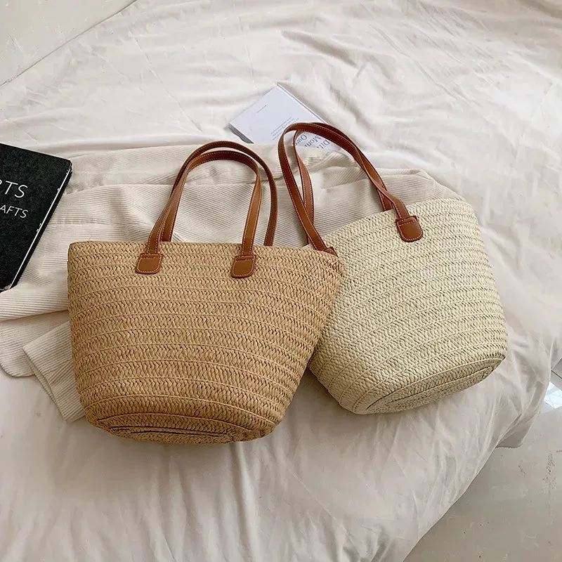 Luxury Straw Woven Tote Bag