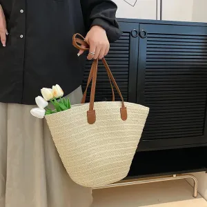 Luxury Straw Woven Tote Bag