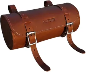 M ROFOUS Vintage Brown Leather Tool Bag, Retro Style Bicycle & Motorcycle Saddle Handlebar Bag Accessories.