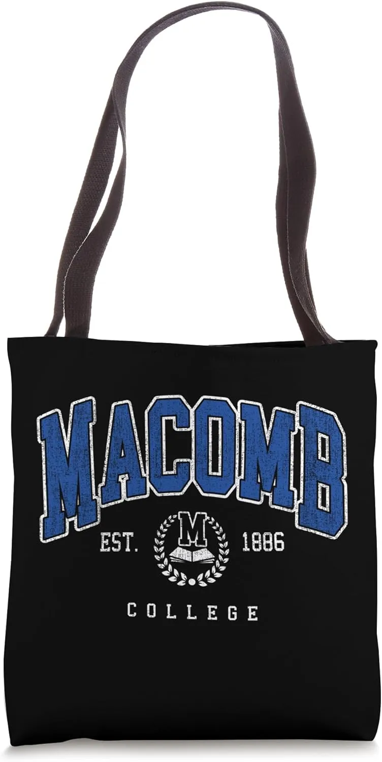 Macomb Arch Athletic Vintage Sports Tee Men Women Tote Bag