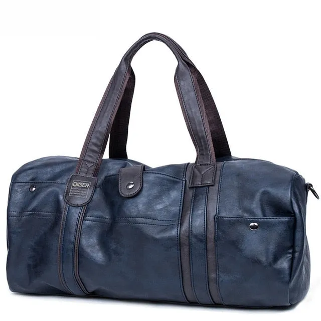 MAGIC UNION Weekender Oil Wax Leather Handbags for Men Travel Duffel Bag Portable Shoulder Bags Men's Fashion Carry On Bag