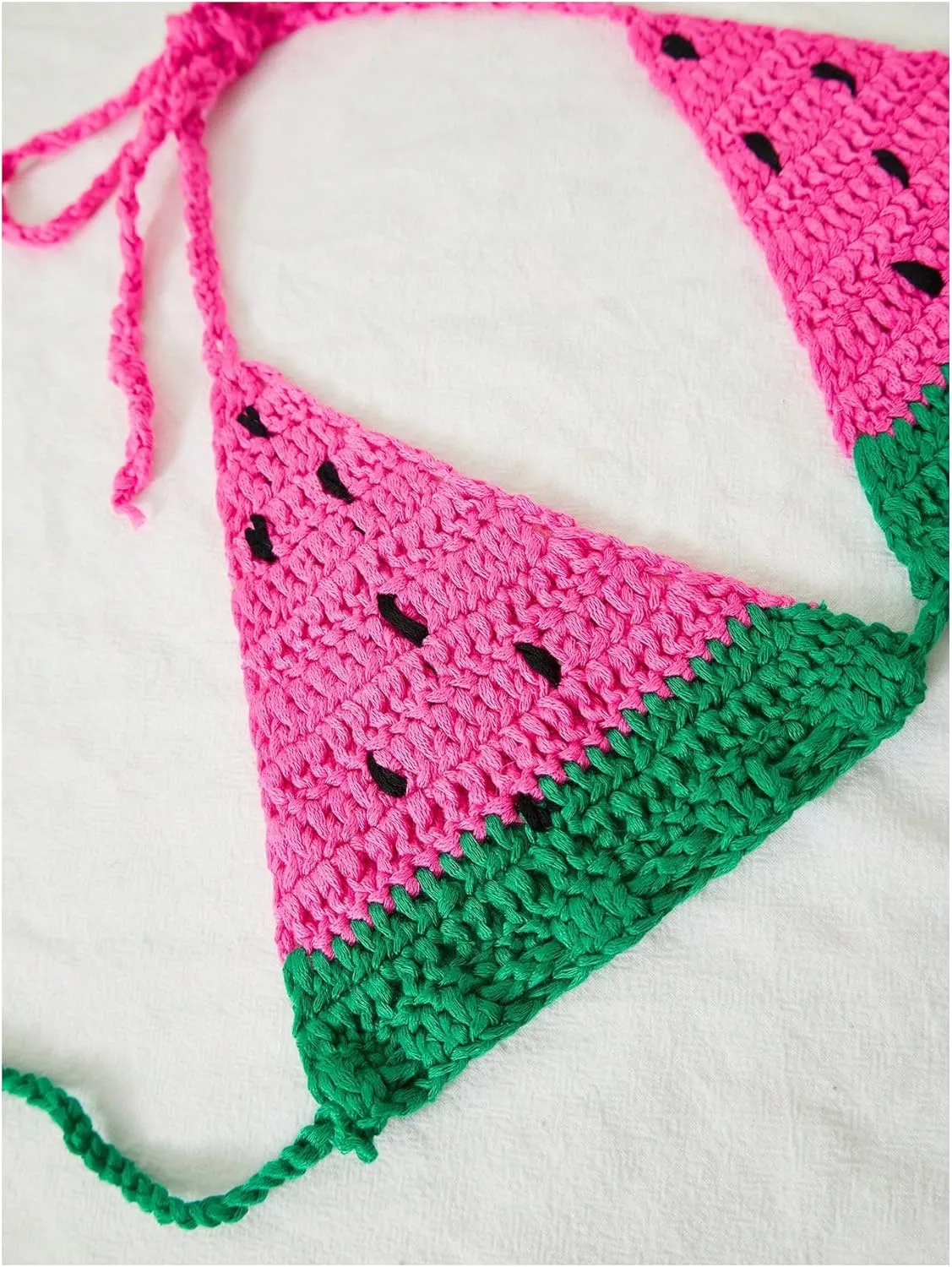 MakeMeChic Women's 2 Piece Bikini Sets Triangle Halter Tie Back Color Block Beach Swimsuit