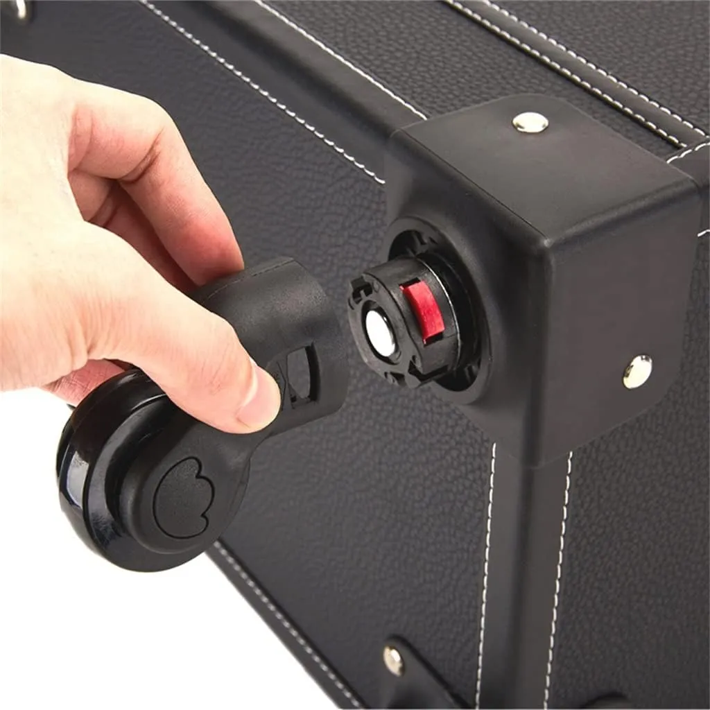 Makeup Artist Nail Art Suitcase Folding Retro Large Suitcase Wheeled Travel Rolling Hand Luggage Trolley Case(D)