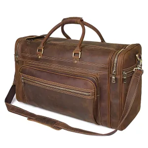 Man On-sale Capability Duffle Shoulder Organizer Bag Men Travel Business 17" Horse Large 2018 Crazy Curated selection Laptop Big Leather Weekend Handbag