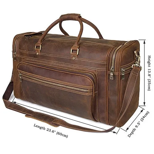 Man On-sale Capability Duffle Shoulder Organizer Bag Men Travel Business 17" Horse Large 2018 Crazy Curated selection Laptop Big Leather Weekend Handbag