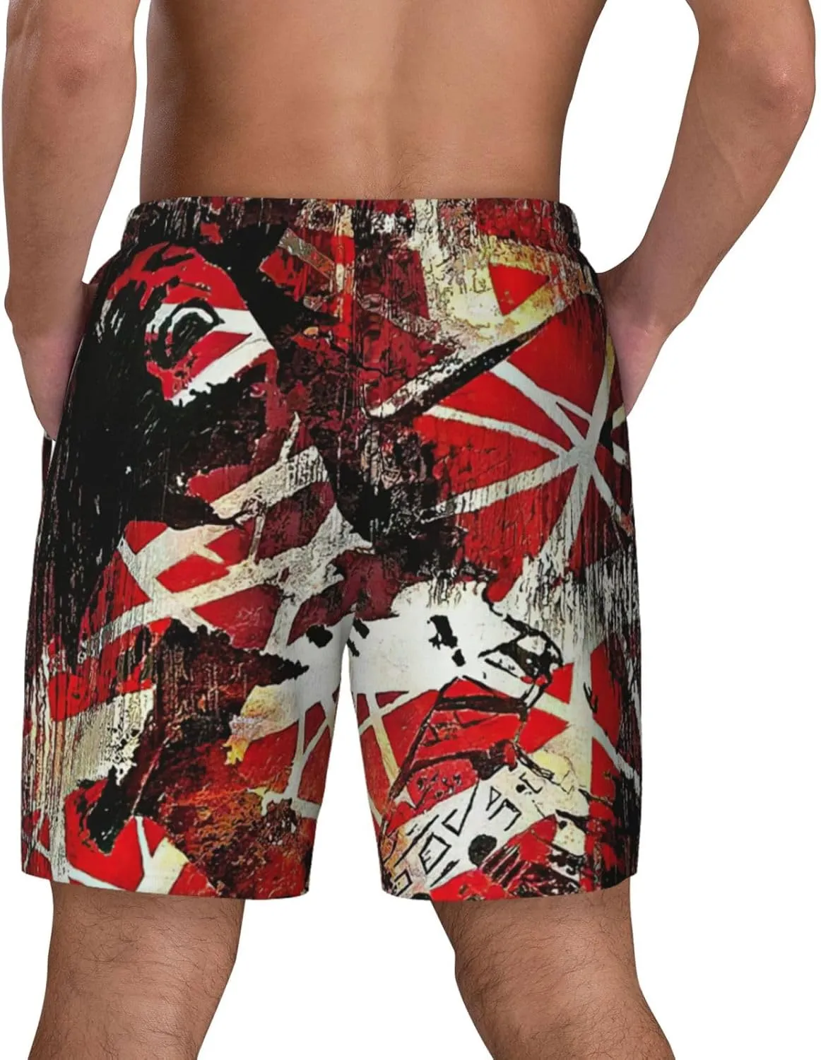 Man's Sports Swim Trunks for Van.1986 Halen Beach Pants,Beach Board Shorts Surf Quick Dry Breathable Pants for Party