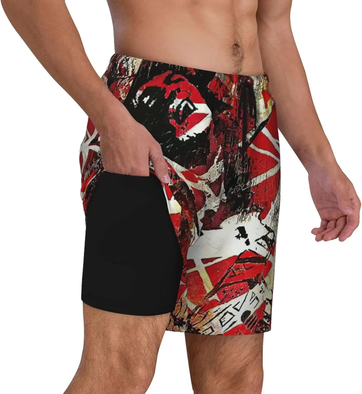 Man's Sports Swim Trunks for Van.1986 Halen Beach Pants,Beach Board Shorts Surf Quick Dry Breathable Pants for Party
