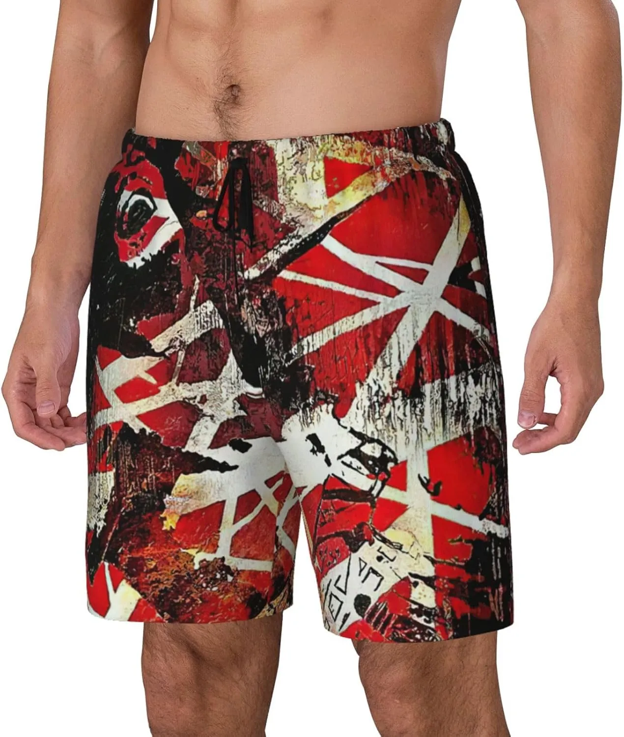 Man's Sports Swim Trunks for Van.1986 Halen Beach Pants,Beach Board Shorts Surf Quick Dry Breathable Pants for Party
