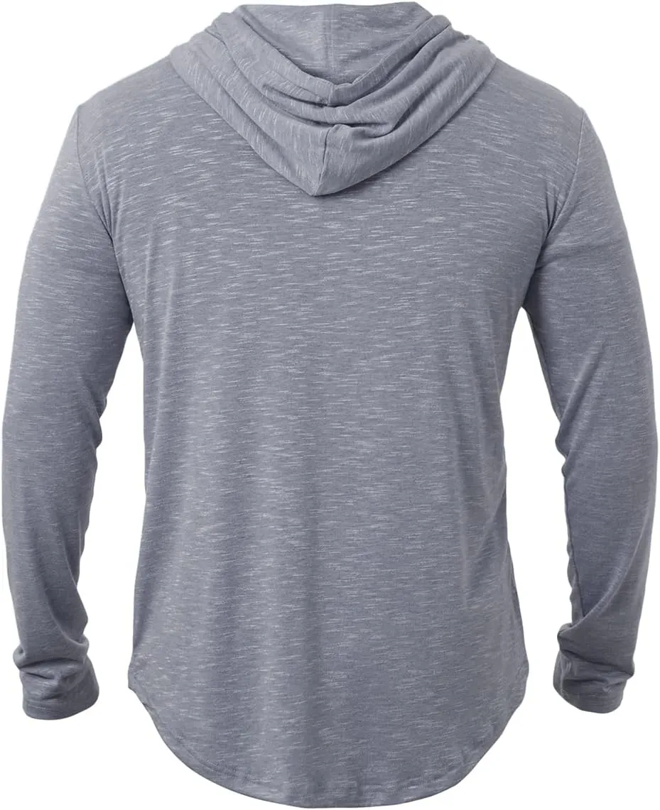 MANSDOUR Men's Athletic Hooded Shirts Long Sleeve Workout Sport Hoodie Casual Running T Shirt Quick Dry Pullover Top