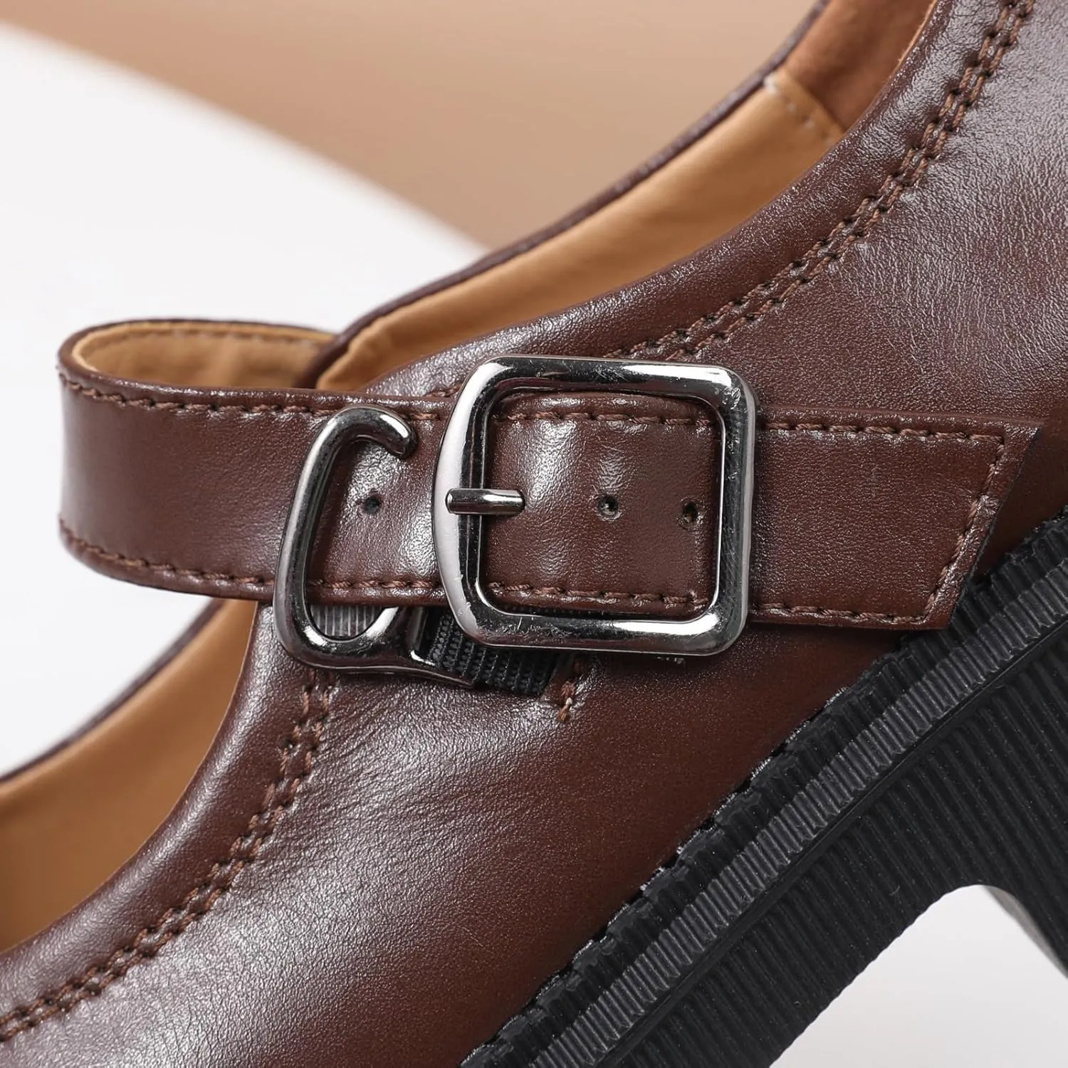 Mary Jane Shoes for Women Platform Mary Janes Pumps Round Toe Non-Slip Casual Shoes Comfortable Dress Shoes Cute School Shoes for Women