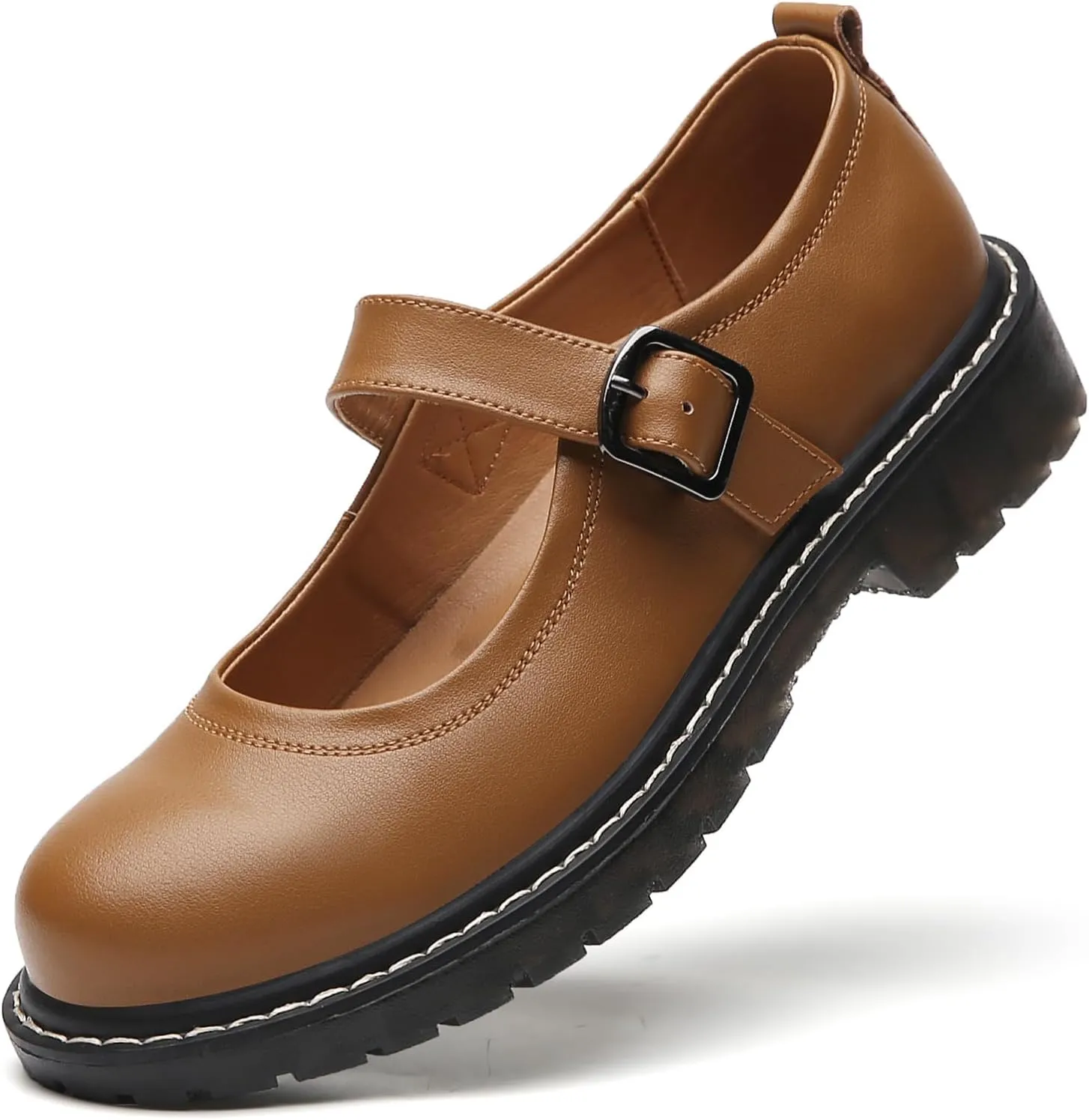 Mary Jane Shoes Women Mary Janes for Women Flats Oxford Round Toe Non-Slip Casual Shoes Comfortable Dress Shoes Cute School Shoes for Teen Girls Womens Ladies