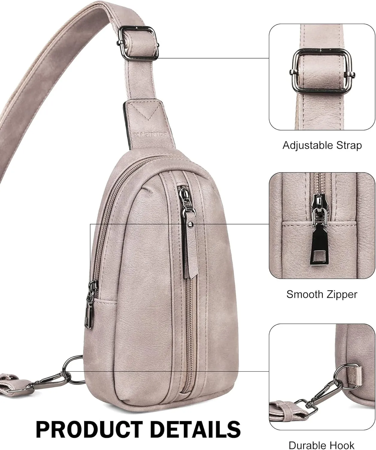 MASINTOR Small Sling Bag for Women Fashion Fanny Pack Crossbody Bags for Women Sling Backpack for Travel